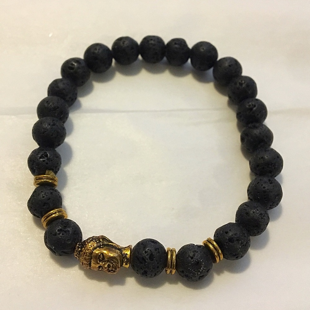 Bracelet Buddha Face Unisex Volcano Rocks 🌋